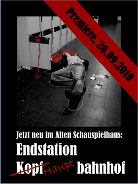 Plakat Theaterstück Mord am Hauptbahnhof